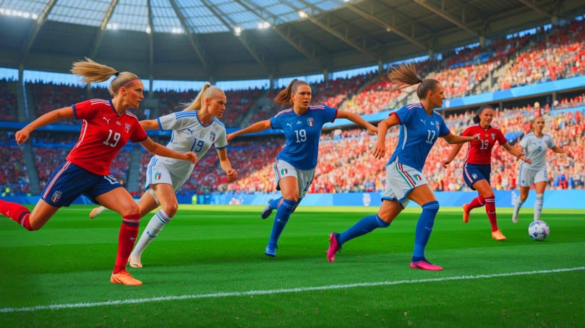 “Heart-Stopping Showdown!”: Norway Women vs Italy Women Live Commentary Unleashes Unbelievable Drama on the Soccer Field Today Illustration of the Norway vs Italy women's soccer match, generated by artificial intelligence.
