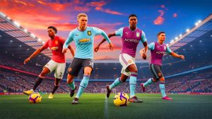 Illustration of Manchester United's potential swap deal involving Alejandro Garnacho and Aston Villa's striker Ollie Watkins.