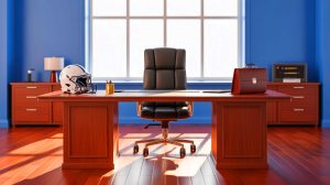 Illustration of Lloyd Howell Jr. resigning from the NFLPA amid controversy, generated by artificial intelligence.