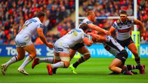Illustration of St Helens and Leigh Leopards securing victories in the Betfred Super League.