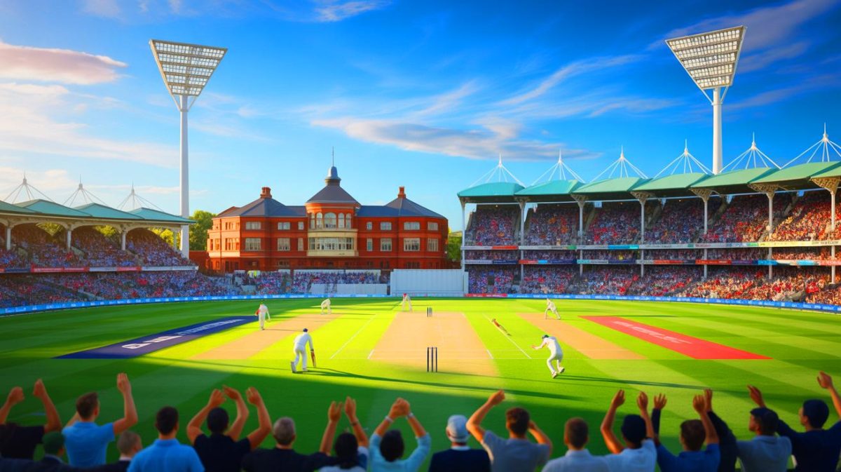 England on the Brink: “This Is a Historic Chase” in Thrilling Fifth Test Against India with Jaiswal and Sundar Dominating Illustration of England's cricket team facing India's bowlers during a critical moment at The Kia Oval.