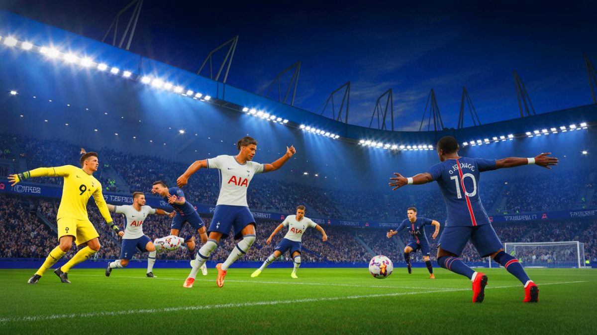 Illustration of Tottenham Hotspur players during the penalty shootout against Paris Saint-Germain.