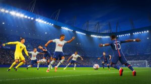 Illustration of Tottenham Hotspur players during the penalty shootout against Paris Saint-Germain.
