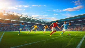Illustration of a Premier League pre-season friendly match showcasing team preparations and player performances.