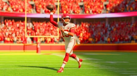 Illustration of Patrick Mahomes surpassing Aaron Rodgers to become the fastest player to reach 250 career passing touchdowns.