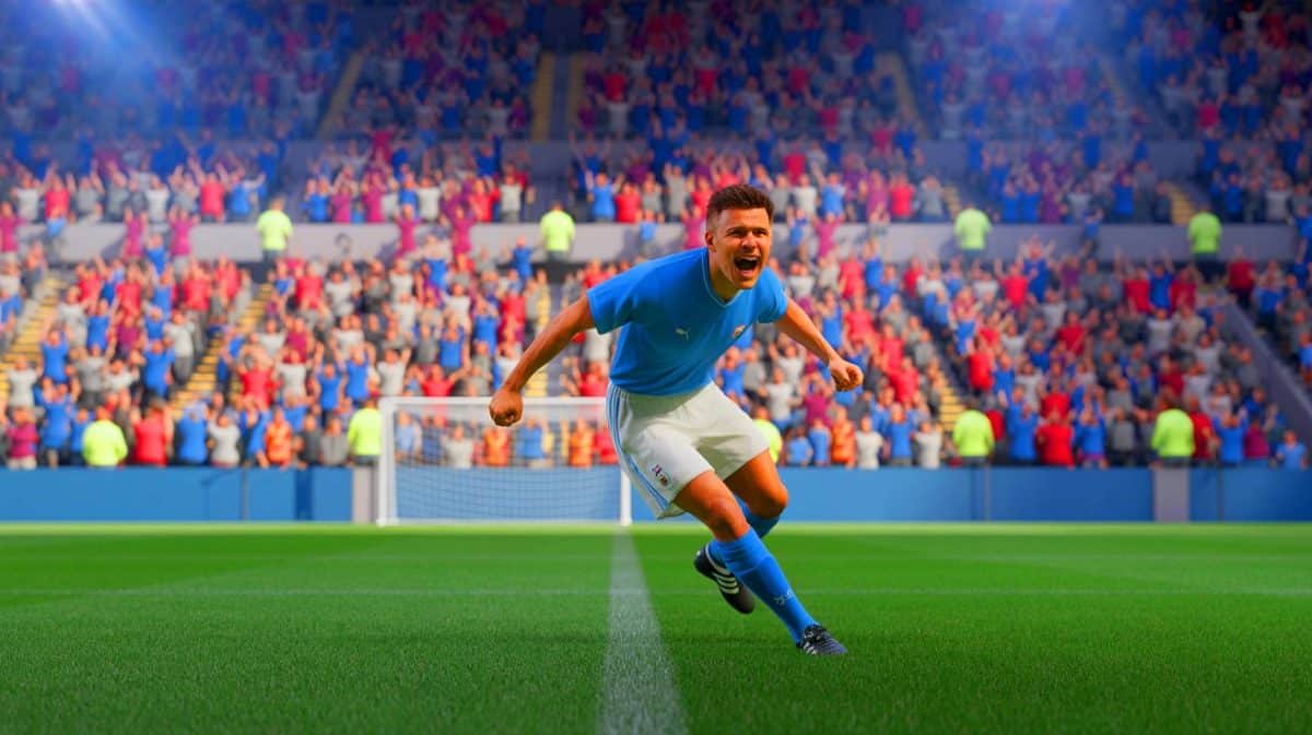 Illustration of Viktor Gyokeres performing his signature goal celebration.