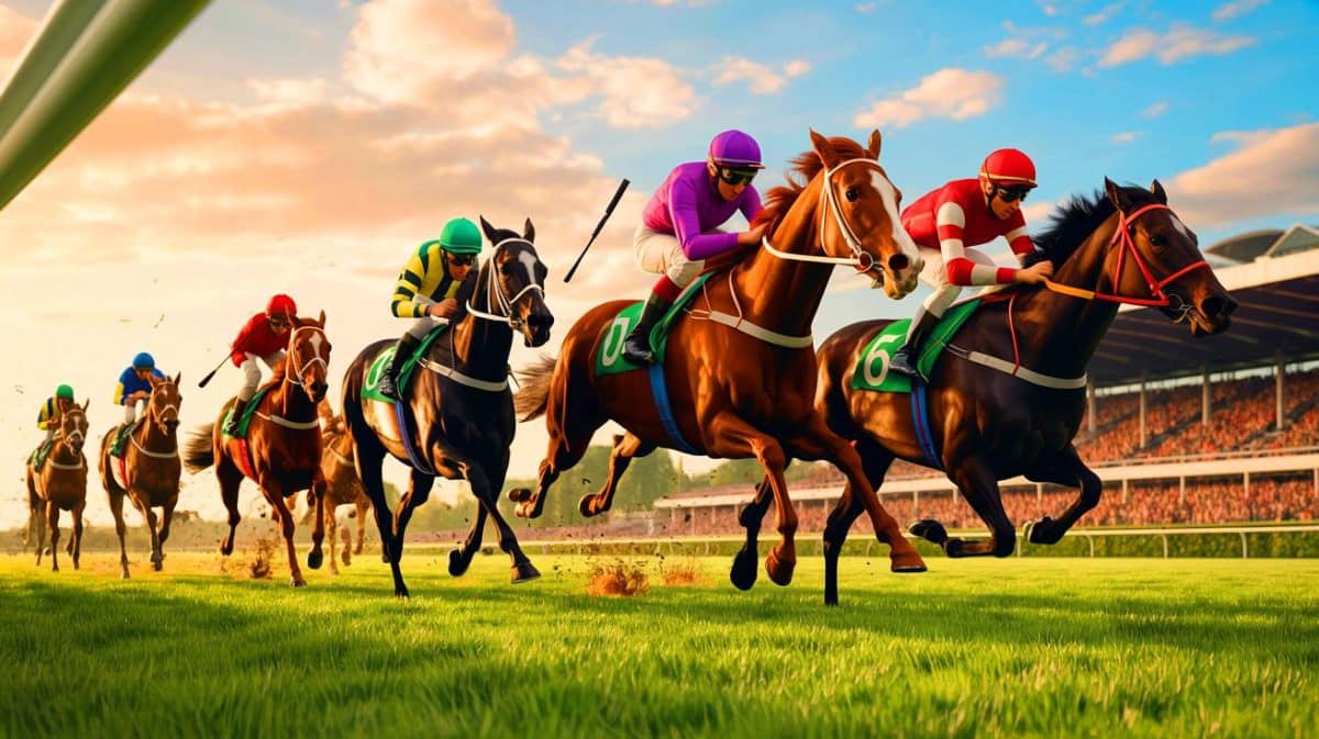 Illustration of racing horses competing at Fontwell and Wolverhampton.