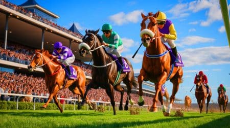 Illustration of Sierra Leone competing in the Breeders' Cup Classic against Fierceness and Forever Young.