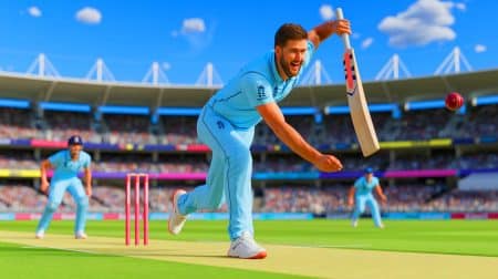 Illustration of Mark Wood bowling during England's warm-up game against England Lions at Lilac Hill Park, Perth.